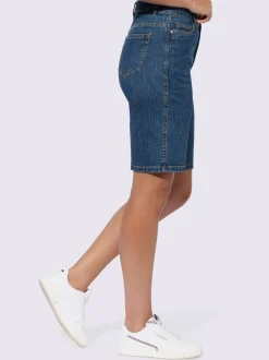 Shorts en jean à cinq poches taille haute coton