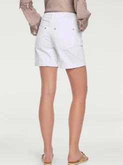 Shorts en jean coupe droite à revers matière extensible