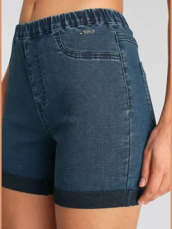 Shorts en jean extensibles avec deux poches arrière
