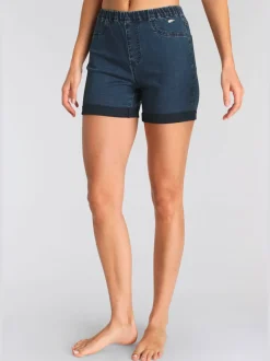 Shorts en jean extensibles avec deux poches arrière