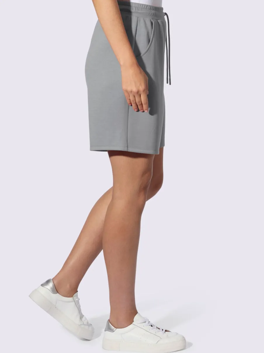 Short sweat à ceinture élastique avec poches et lien à nouer