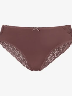 Slip brésilien joli et large dégradé de dentelle des côtés vers l'arrière