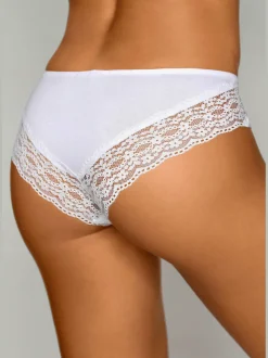 Slip brésilien joli et large dégradé de dentelle des côtés vers l'arrière