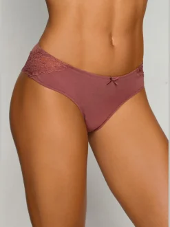 Slip brésilien joli et large dégradé de dentelle des côtés vers l'arrière