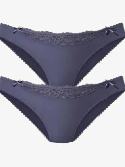 Slip confortable, petit empiècement en dentelle à la ceinture
