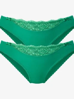 Slip confortable, petit empiècement en dentelle à la ceinture