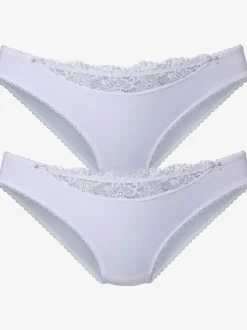 Slip confortable, petit empiècement en dentelle à la ceinture