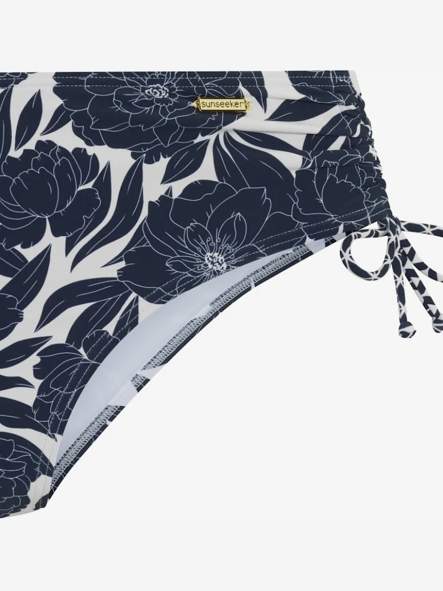 Slip de bain à imprimé floral avec coupe haute adjustable