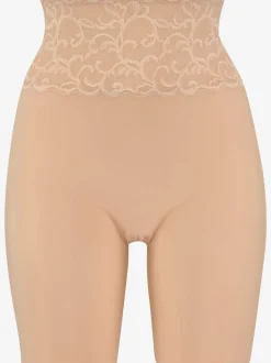 Slips modelants panty long féminin et modelant avec large ceinture en dentelle