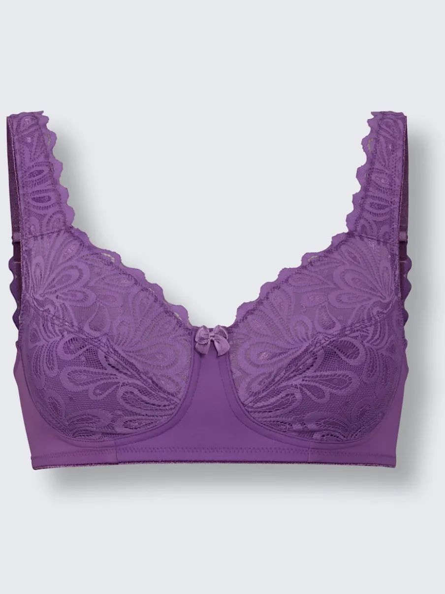 Soutien-gorge confort sans armatures avec dentelle et bretelles réglables