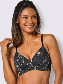 Soutien-gorge à coques sans armatures avec bonnets moulés et imprimé intégral