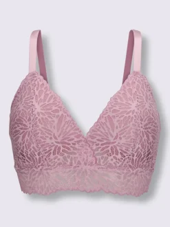 Soutien-gorge à coques sans armatures avec dentelle élastique et bretelles réglables