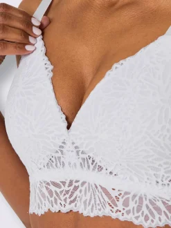 Soutien-gorge à coques sans armatures avec dentelle élastique et bretelles réglables
