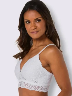 Soutien-gorge à coques sans armatures avec dentelle élastique et bretelles réglables
