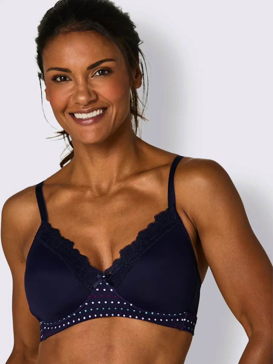Soutien-gorge à coques sans armatures avec dentelle florale