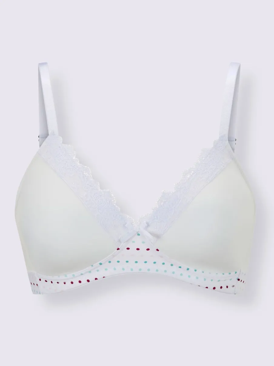 Soutien-gorge à coques sans armatures avec dentelle florale