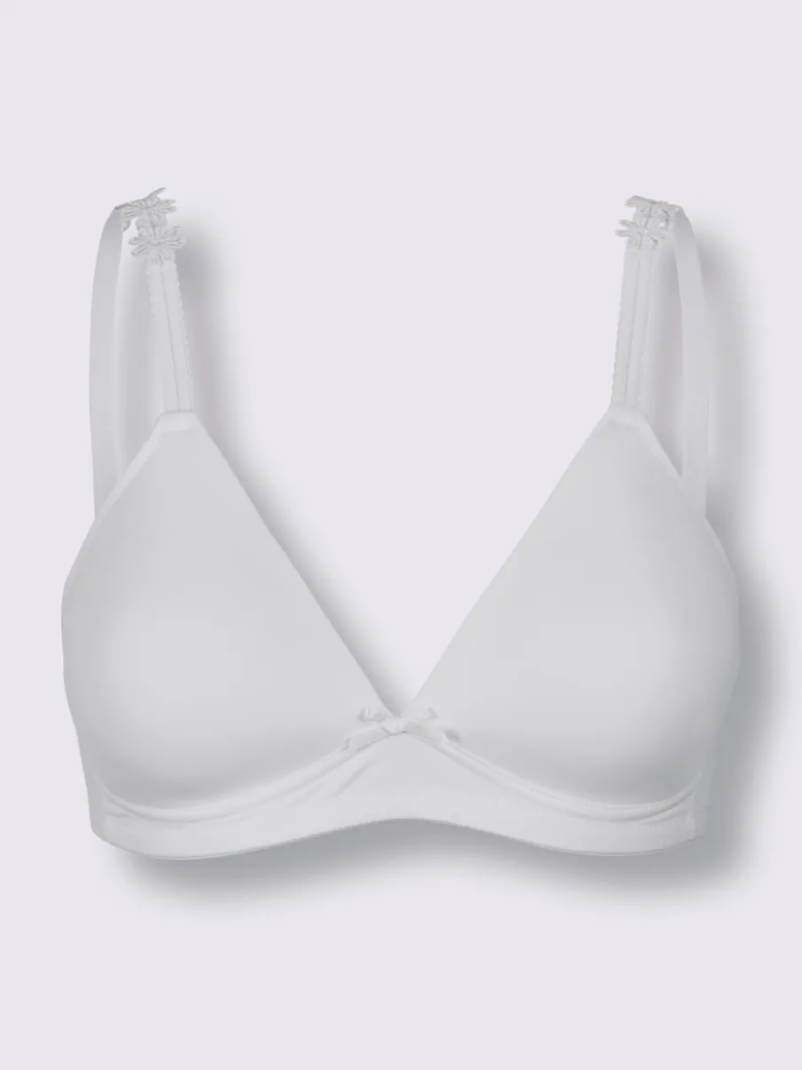 Soutien-gorge à coques sans armatures avec nœud et bretelles réglables