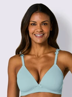 Soutien-gorge à coques sans armatures avec nœud et bretelles réglables