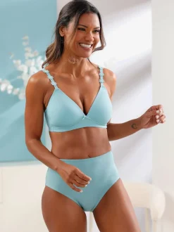 Soutien-gorge à coques sans armatures avec nœud et bretelles réglables