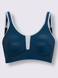 Soutien-gorge de sport à bonnets moulés avec empiècement résille