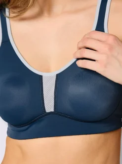 Soutien-gorge de sport à bonnets moulés avec empiècement résille