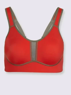 Soutien-gorge de sport à bonnets moulés avec empiècement résille