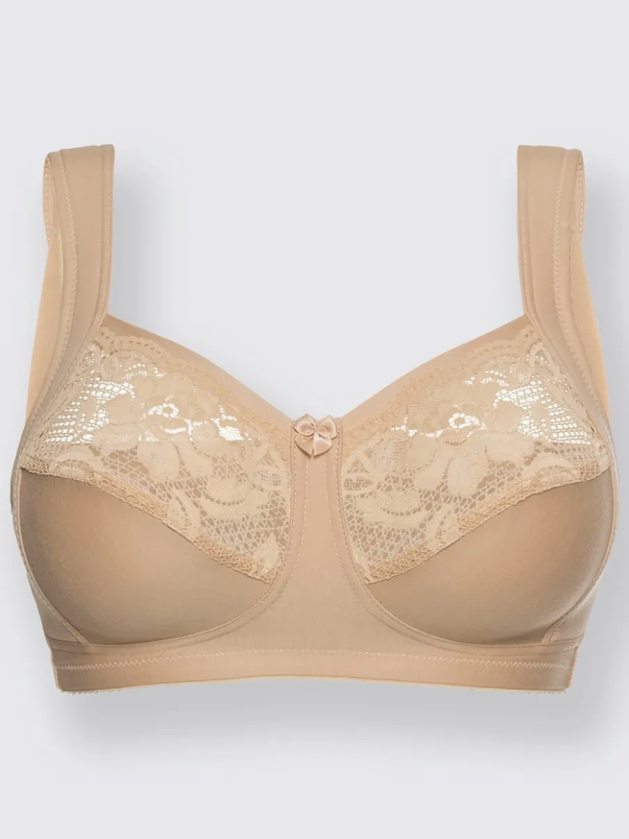 Soutien-gorge large Miss Mary en coton doux avec bonnets en dentelle élastique