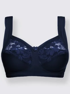 Soutien-gorge large Miss Mary en coton doux avec bonnets en dentelle élastique