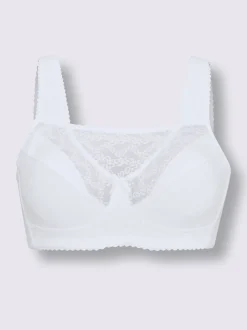 Soutien-gorge large sans armatures avec empiècement dentelle et bretelles rembourrées