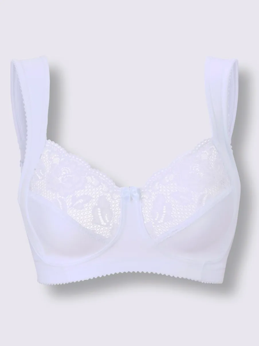 Soutien-gorge large sans armatures en coton doux avec renforts latéraux