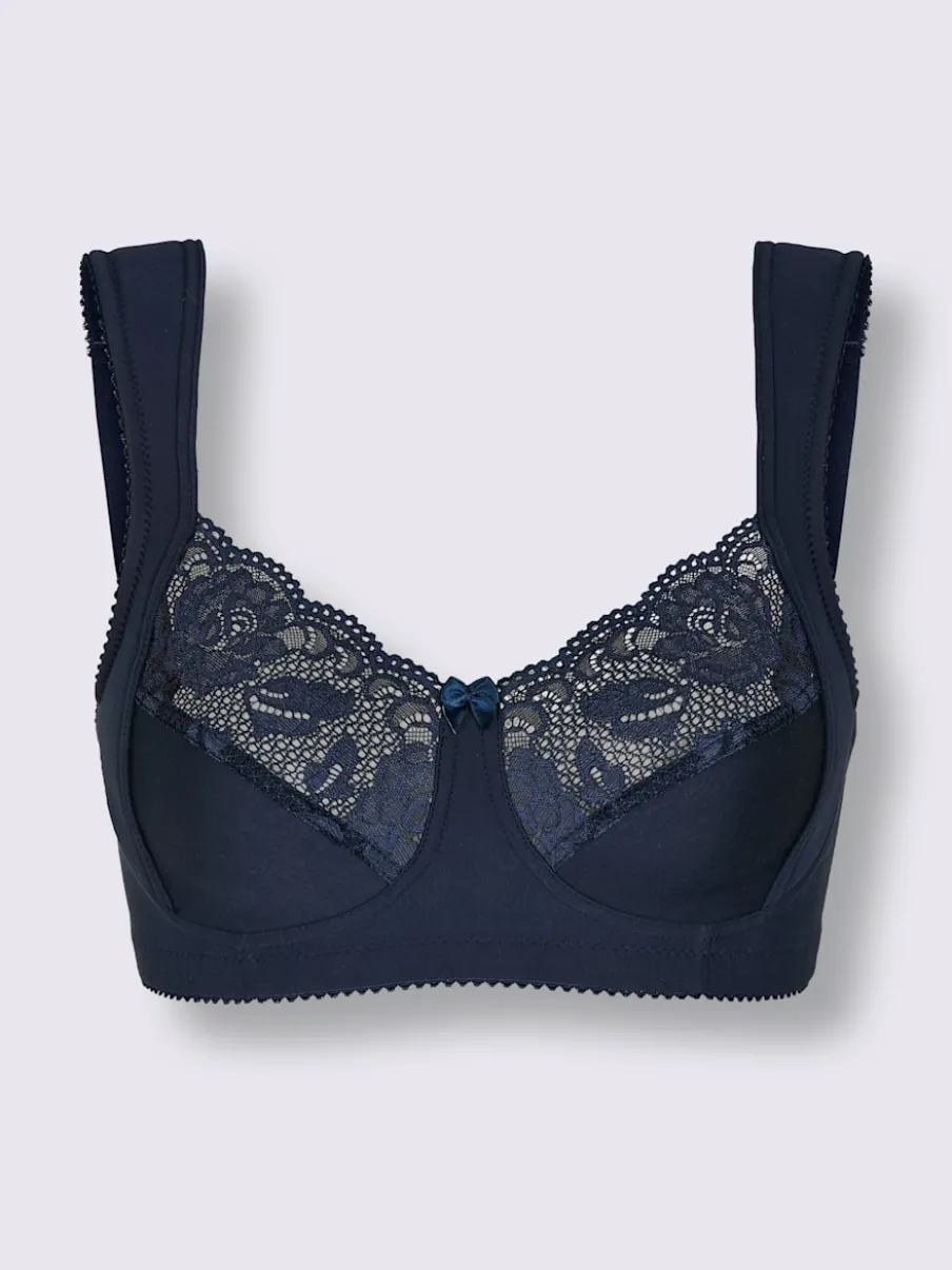 Soutien-gorge large sans armatures en coton doux avec renforts latéraux