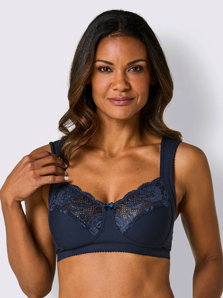 Soutien-gorge large sans armatures en coton doux avec renforts latéraux