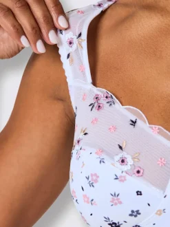 Soutien-gorge sans armatures avec dentelle et bonnet 2 parties