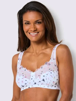 Soutien-gorge sans armatures avec dentelle et bonnet 2 parties