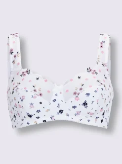 Soutien-gorge sans armatures avec dentelle et bonnet 2 parties