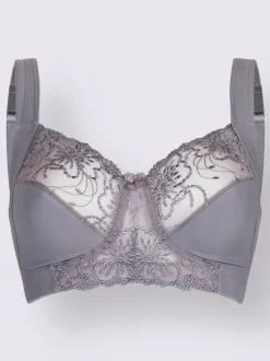 Soutien-gorge sans armatures avec tulle brodé et bretelles larges