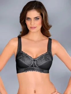 Soutien-gorge sans armatures avec tulle brodé et bretelles larges