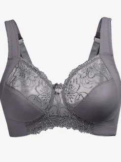 Soutien-gorge sans armatures avec tulle brodé et bretelles larges