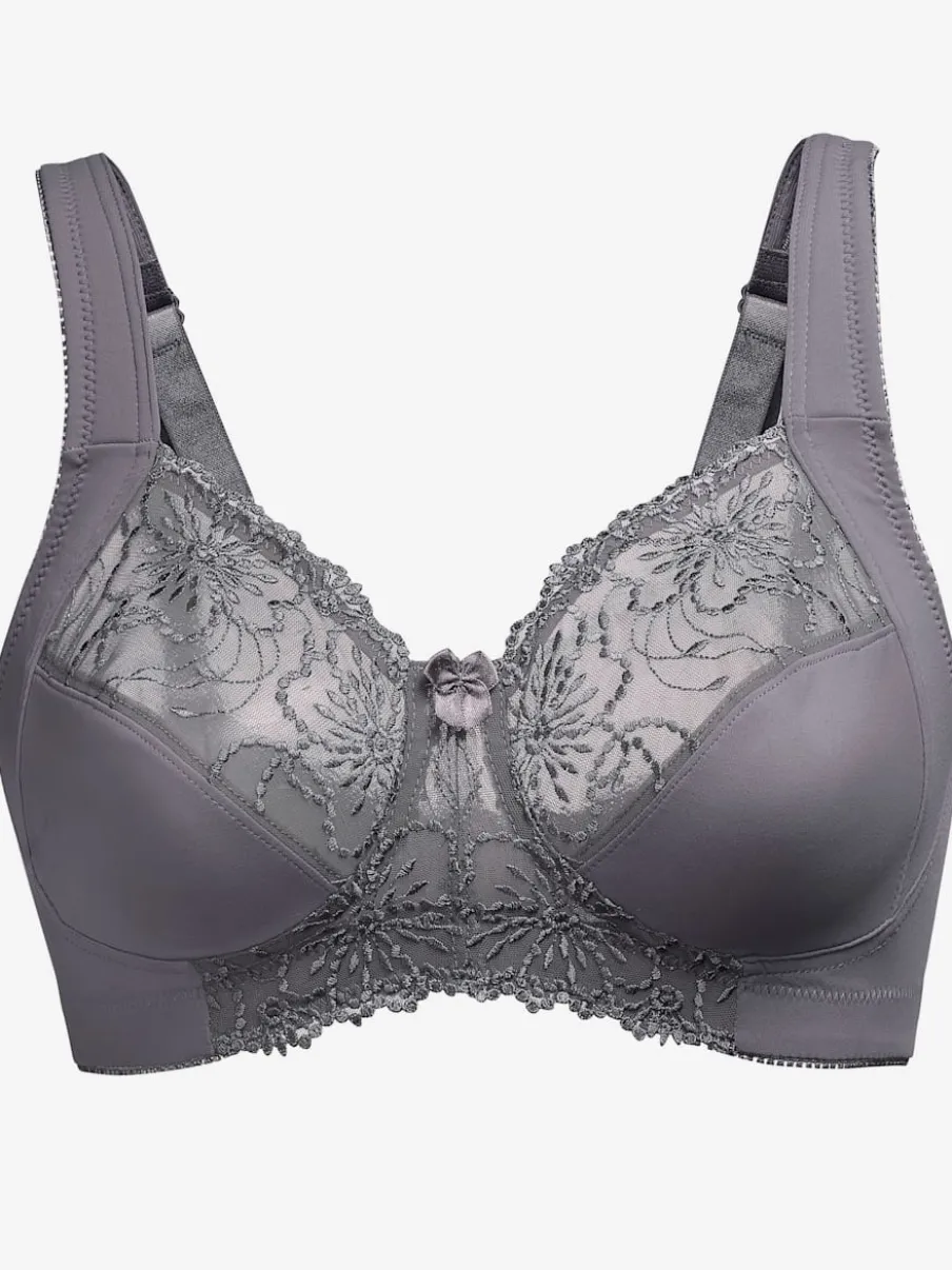 Soutien-gorge sans armatures avec tulle brodé et bretelles larges