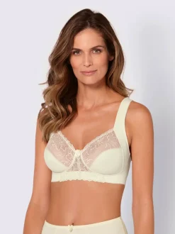 Soutien-gorge sans armatures avec tulle brodé et bretelles larges