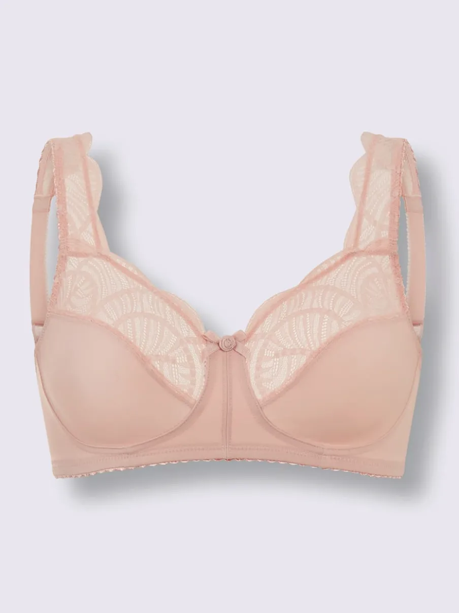 Soutien-gorge sans armatures à bonnets 2 parties avec dentelle