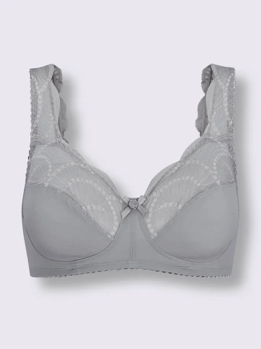 Soutien-gorge sans armatures à bonnets 2 parties avec dentelle