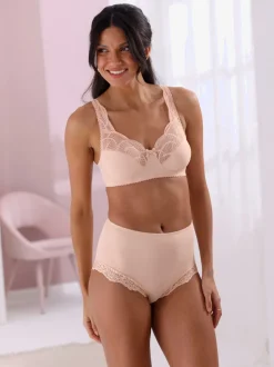 Soutien-gorge sans armatures à bonnets 2 parties avec dentelle