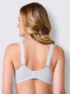 Soutien-gorge sans armatures à bonnets trois parties avec tulle et larges bretelles réglables