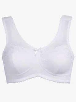 Soutien-gorge sans armatures à bonnets trois parties avec tulle et larges bretelles réglables