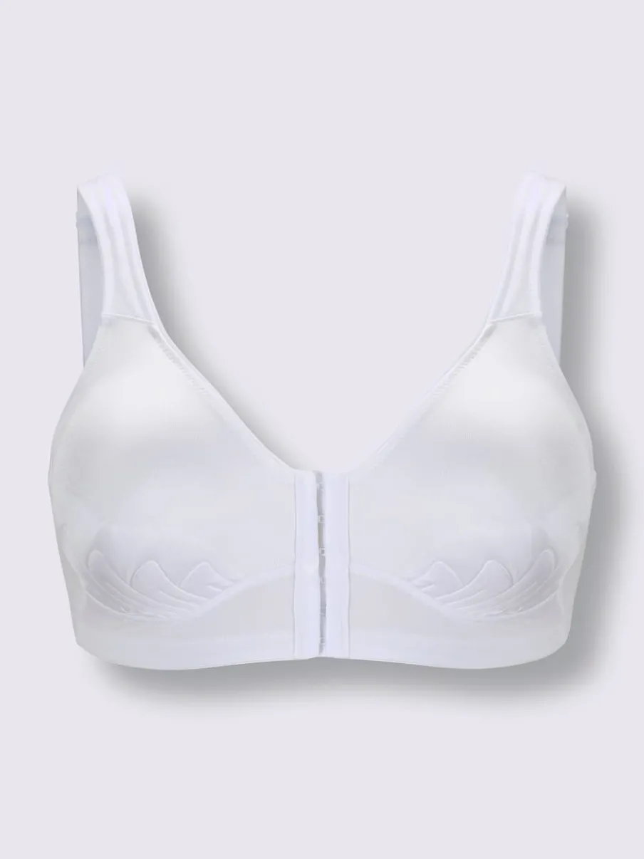 Soutien-gorge sans armatures à fermeture devant avec bonnets moulés et bretelles rembourrées