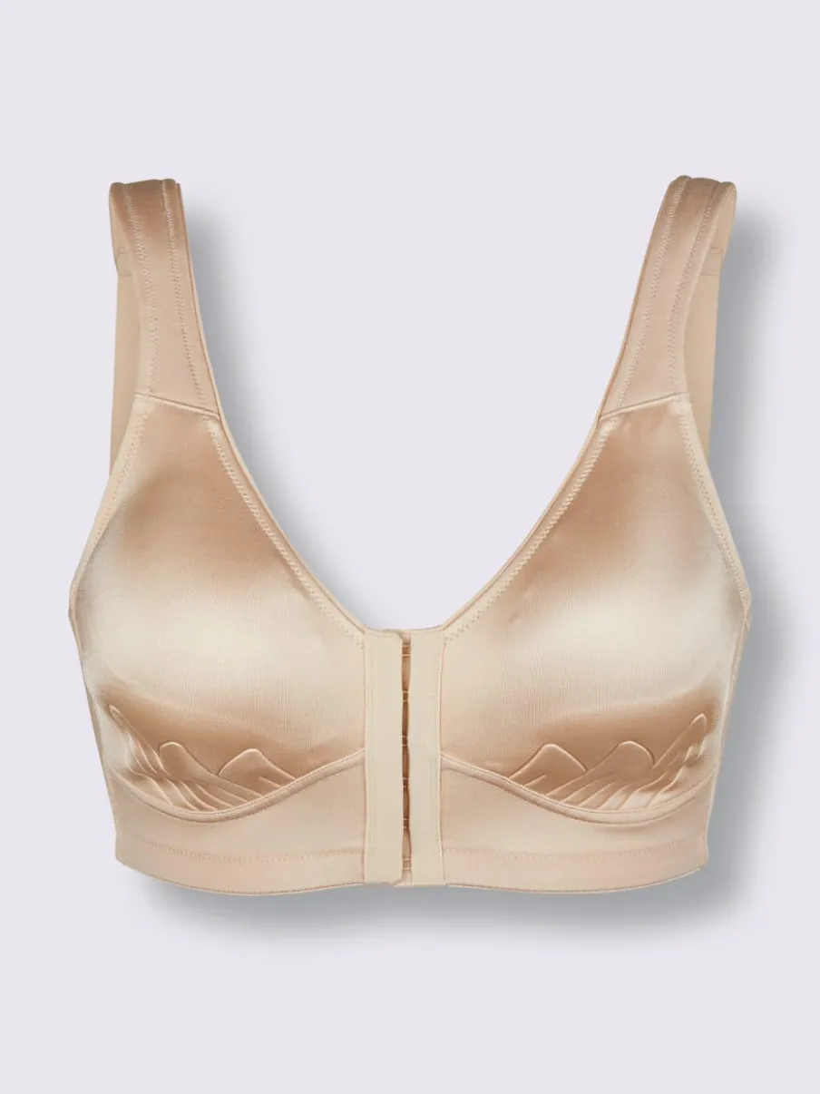Soutien-gorge sans armatures à fermeture devant avec bonnets moulés et bretelles rembourrées