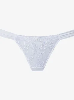 String fantaisie avec nœud décoratif fin au centre devant