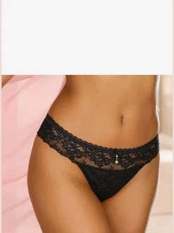String féminin avec petit nœud décoratif et élégant accessoire décoratif au centre devant