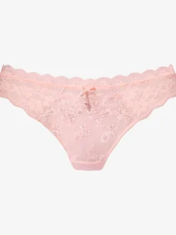 String séduisant en dentelle brodée élégante et empiècements latéraux en dentelle jacquard